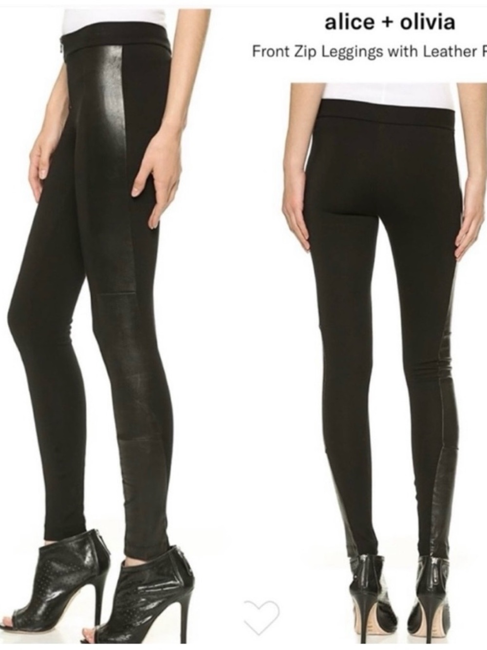 ALICE + OLIVIA real leather + super stretch & Leather Side Panel Skinny Pants